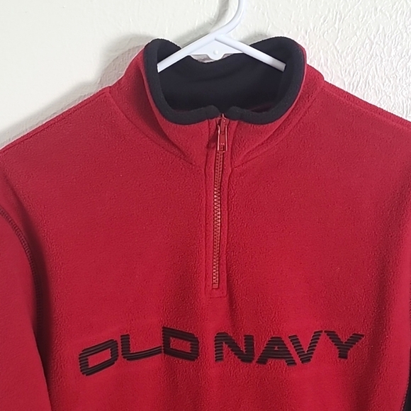Old Navy Red & Black Fleece Pullover Longsleeve Top, Size 12 - Picture 3 of 7